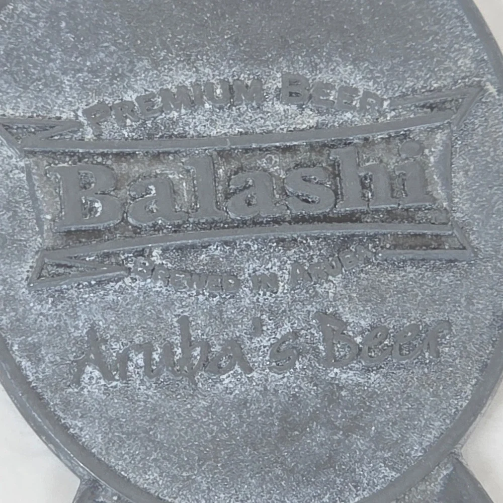 Balashi Aruba Beer Bottle Opener Keychain Grey Cast Metal Souvenir Brewed Aruba